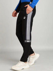 GNOCKFACE Striped Men Black Track Pants