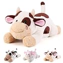 gnomantic Cow Weighted Stuffed Animals, Plush Pillow for Kids