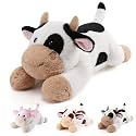 gnomantic Cow Weighted Stuffed Animals, Plush Pillow for Kids