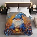 Gnome Lantern Field Comforter Bedding Heavy Bed Blanket Soft Warm Fluffy All Seasons Only Quilt 229x229cm