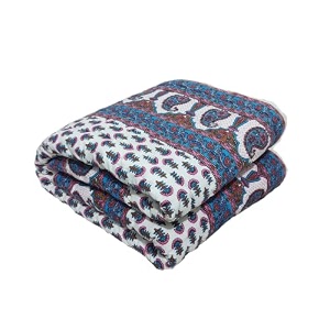 reversible jaipuri razai for winter double bedpure cotton jaipuri razai double bedjaipuri razai double bed for mild winter printed 85x100 inch g21_blue