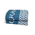 Reversible Jaipuri razai for Winter Double Bed/Pure Cotton Jaipuri razai Double Bed/Jaipuri razai Double Bed for Mild Winter Printed, 85x100 inch (G21_Blue)