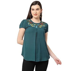 Go.4.it Womens Top with Multi-Color Embroidery