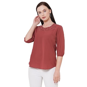 GO-4 IT Womens Top with Cutwork Embroidery