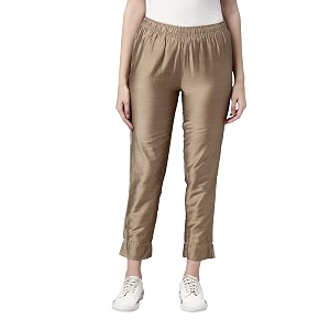 go colors modal spandex metallic pants festive full length for women lightweight mid rise side pockets