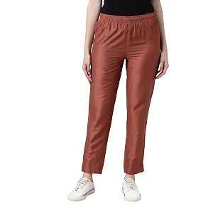 go colors modal spandex metallic pants festive full length for women lightweight mid rise side pockets