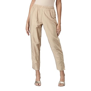 go colors modal spandex metallic pants festive full length for women lightweight mid rise side pockets