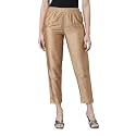 GO COLORS Modal Spandex Metallic Pants Festive Full Length for Women| Lightweight, Mid Rise, Side Pockets