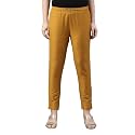 GO COLORS Modal Spandex Metallic Pants Festive Full Length for Women| Lightweight, Mid Rise, Side Pockets