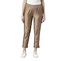 GO COLORS Modal Spandex Metallic Pants Festive Full Length for Women| Lightweight, Mid Rise, Side Pockets