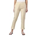 GO COLORS Modal Spandex Metallic Pants Festive Full Length for Women| Lightweight, Mid Rise, Side Pockets