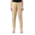 GO COLORS Modal Spandex Metallic Pants Festive Full Length for Women| Lightweight, Mid Rise, Side Pockets