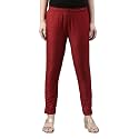 GO COLORS Modal Spandex Metallic Pants Festive Full Length for Women| Lightweight, Mid Rise, Side Pockets