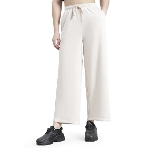 GO COLORS Polycotton Fleece Wide Pants for