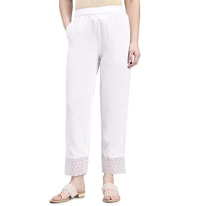 GO COLORS Rayon Blend Ethnic Pant Organza
