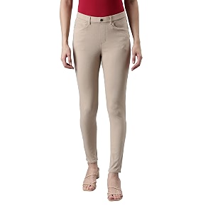 go colors soft cotton blend super stretch jeggings full length for women breathable mid rise