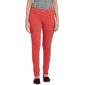 go colors soft cotton blend super stretch jeggings full length for women breathable mid rise