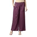 GO COLORS Soft Viscose Basic Palazzo Full Length for Women| Breathable, Mid Rise, Relaxed Fit