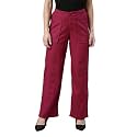 GO COLORS Solid Linen Cargo Pants for
