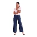 GO COLORS Solid Linen Cargo Pants for