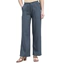 GO COLORS Solid Linen Cargo Pants for