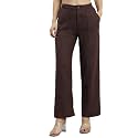 GO COLORS Solid Linen Cargo Pants for