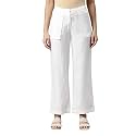 GO COLORS Solid Linen Cargo Pants for