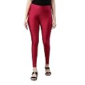 GO Colors Women's Mid Rise Shimmer Skinny Fit Leggings