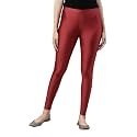 GO Colors Women's Mid Rise Shimmer Skinny Fit Leggings