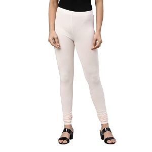 go colors soft cotton stretch churidar for women  breathable mid rise full length pink mist