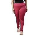 GO COLORS Soft Cotton Stretch Churidar for Women | Breathable, Mid Rise, Full Length, Medium Pink