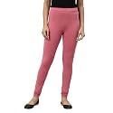 GO COLORS Soft Cotton Stretch Churidar for Women | Breathable, Mid Rise, Full Length, Rusty Pink