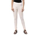 GO COLORS Soft Cotton Stretch Churidar for Women | Breathable, Mid Rise, Full Length, Pink Mist