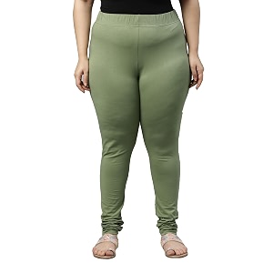 go colors womens slim fit cotton churidar leggings dusty green_2xl