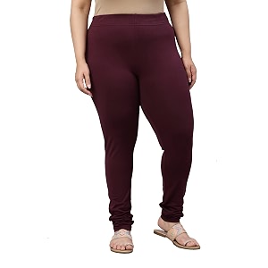 go colors soft cotton stretch churidar for women  breathable mid rise full length dark purple