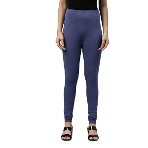 go colors soft cotton stretch churidar for women  breathable mid rise full length jeans blue