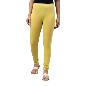 go colors soft cotton stretch churidar for women  breathable mid rise full length light lime