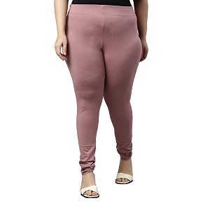 go colors soft cotton stretch churidar for women  breathable mid rise full length dusty violet