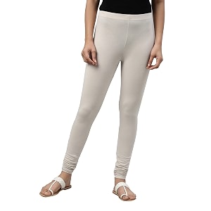 go colors soft cotton stretch churidar for women  breathable mid rise full length grey mist