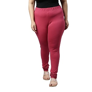go colors soft cotton stretch churidar for women  breathable mid rise full length medium pink