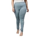 GO COLORS Soft Cotton Stretch Churidar for Women | Breathable, Mid Rise, Full Length, Dusty Blue