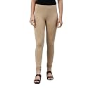 GO COLORS Women Beiges Mid Rise Cotton Churidar Length Leggings - 4XL