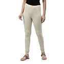 GO COLORS Soft Cotton Stretch Churidar for Women | Breathable, Mid Rise, Full Length, Green Mist