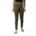 GO COLORS Soft Cotton Stretch Churidar for Women | Breathable, Mid Rise, Full Length
