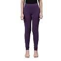 GO COLORS Soft Cotton Stretch Churidar for Women | Breathable, Mid Rise, Full Length, Black Currant