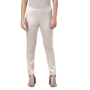 go colors women mid rise polyester shiny pant