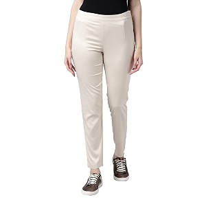 go colors women mid rise polyester shiny pant