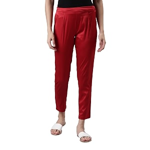 go colors women mid rise polyester shiny pant