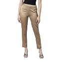 GO COLORS Women Mid Rise Polyester Shiny Pant