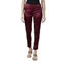 GO COLORS Women Mid Rise Polyester Shiny Pant